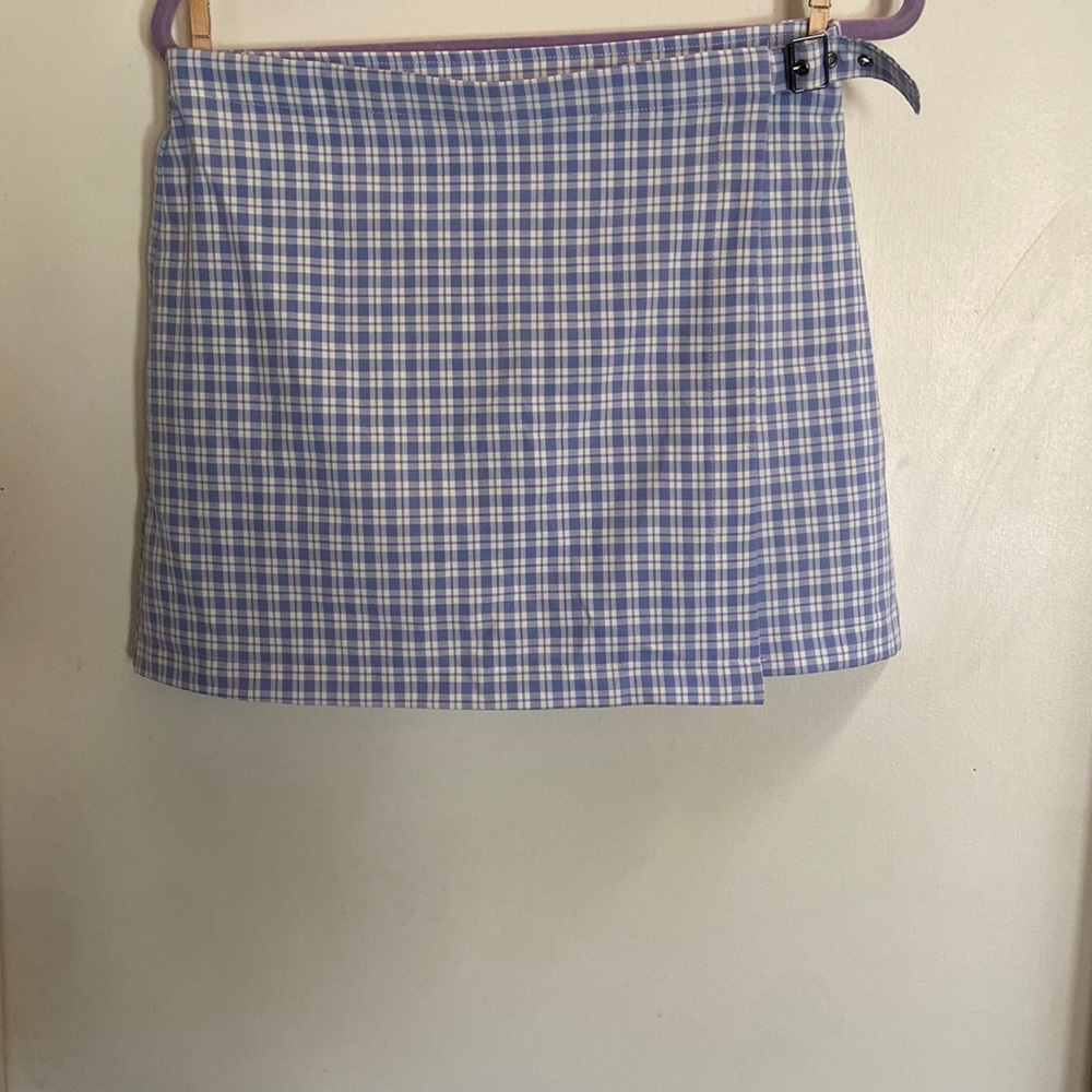 Wild Fable Blue and White Checkered Skirt